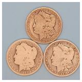 (3) 1901-O Morgan Dollars