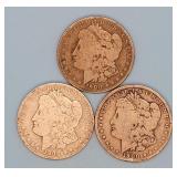 1900-P and (2) 1900-O Morgan Dollars
