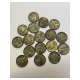 (17) Silver War Nickels