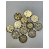 (12) Silver Canadian Quarters  1938-1968