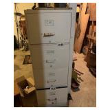 Metal filing cabinet & painting contents