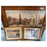 (2) Pictures, (1) Oil Painting