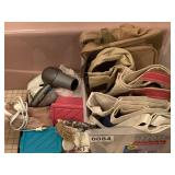 Misc travel bags, hair dryer, heating pad