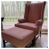Ethan Allen chair and foot stool (some fading)