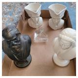 Busts, creamers and glass piano