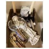 Candles, holders, angel figurine and more