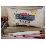 King size pillow, wrapping paper, tote
