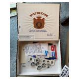Punch cigar box, stamps