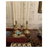 Baldwin brass napkin rings and candle holders
