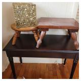 Piano bench, (2)stools & decorative Christmas