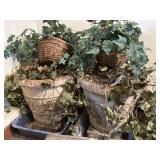 (2) large planters,(2) small ivy baskets