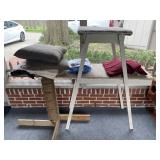 Cat play tower, pillows