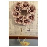 Floral wreath and butterfly decor