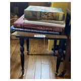 Wood stand, books