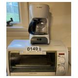 Toaster oven, coffee maker