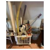 Jumper cables, extension cord, level bucket, more