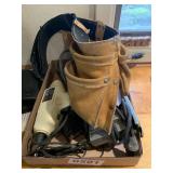 Saw, drills, and tool belt