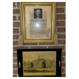 Washington's prayer picture, Datmouth College tray