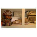 Thanksgiving decor, candles, decorative plate