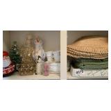 Plates, Christmas decor, blankets and more