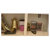Christmas decor, kettle, vase, picture frames
