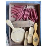 Brushes, candles