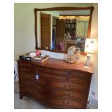 6 over 6 drawer dresser with mirror - no contents