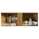 Wine glasses, dishes