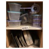 Baking pans, plastic storage containers