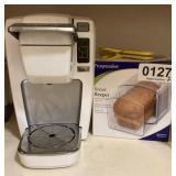 Bread keeper, small Keurig coffeemaker