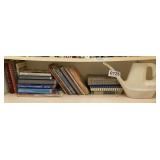 Cookbooks, watering can
