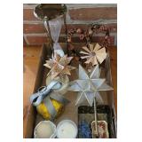 Hour glass, ornaments, candles and more