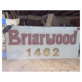 Briarwood wooden sign