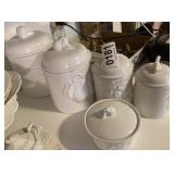 Canisters and sugar bowl