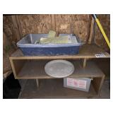 Wooden shelf, tote, clip board and more