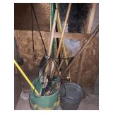 Misc yard tools, buckets and more