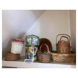 Misc baskets and tins