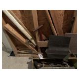 Hack Saw, clippers, pipe, wood and more