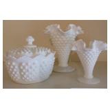 (3) Fenton milk glass