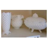 (3) Fenton milk glass
