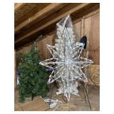 (2) Christmas trees, decor, light