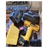 Dewalt 12v drill, bits, charger, case, batteries