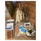 Candles, holders, valance and home decor