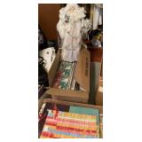 Gift wrap, boxes, Saint Nick figure