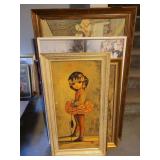 (5) large framed pictures