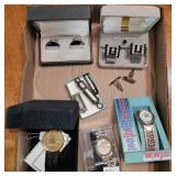Watches, cufflinks, harmonica,  whistle and more