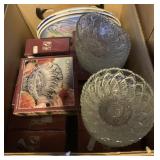 Crystal serving bowls and plates