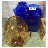 (5) large glass vases