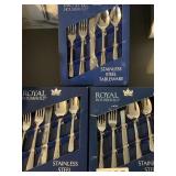 (3) Royal household stainless silverware sets