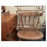 End table, chair, rack